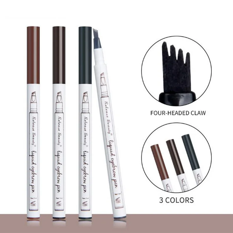 

Hottest Four-headed Claw 3 Colors Eyebrow Tattoo Tint Makeup Waterproof Easy to Wear Eye Brow Dye Tint Pencil for Women Cosmetic