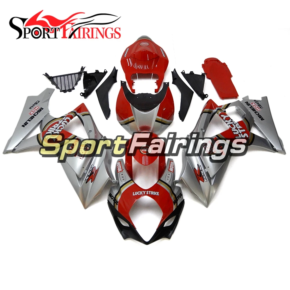 

Silver Red Fairings For Suzuki GSXR1000 GSX-R 1000 K7 07 08 2007 2008 Injection ABS Motorcycle Fairing Kit Bodywork Flames Panel