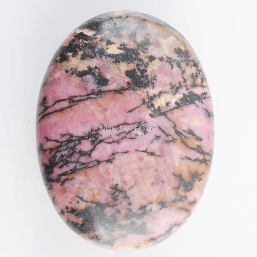 

WOJIAER Free Shipping Natural Rhodochrosite Gem Stones Oval Cabochon CAB No Drill Hole 30x40x8mm Jewelry Making 1PCS PU3154