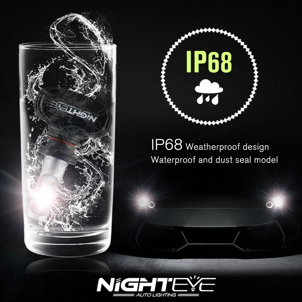 NIGHTEYE 8000LM 50 Вт H7 комплект автомобильных светодиодных фар 6500 к белый заменяет