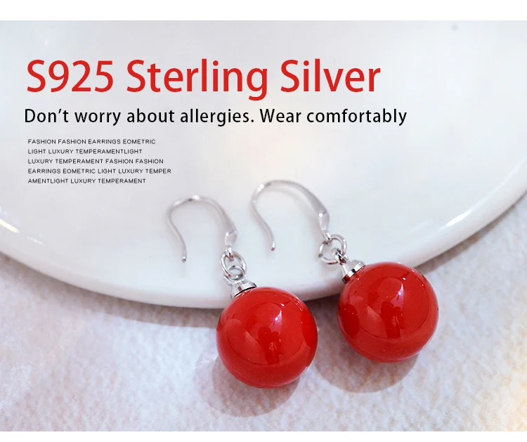 Silver hook pearl drop earrings 06