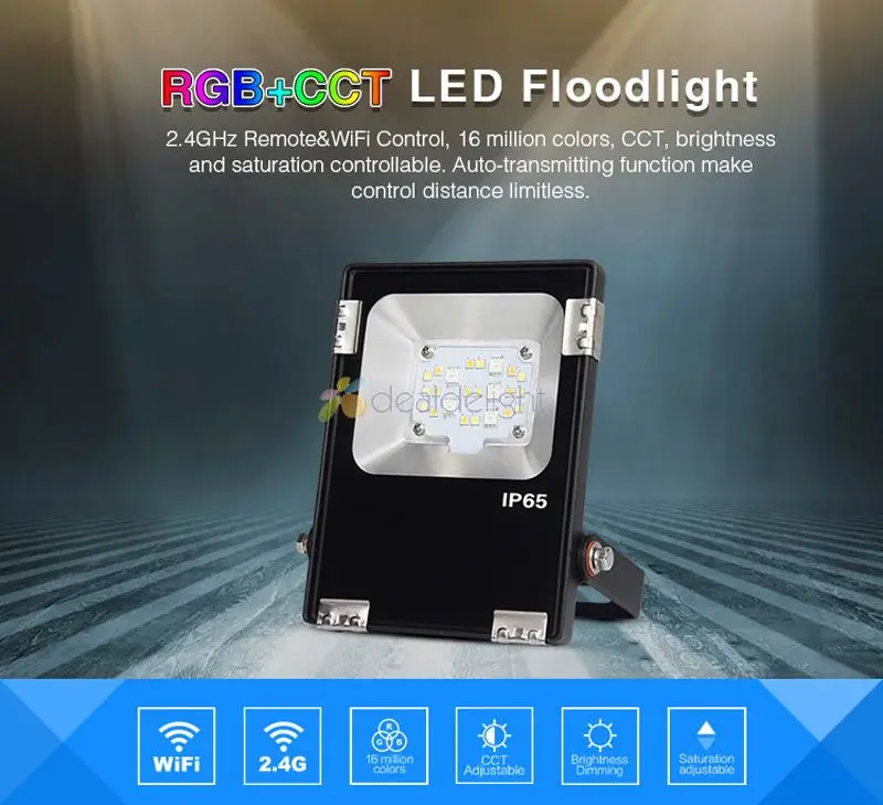 Mi светильник 10 Вт RGB+ CCT Светодиодный прожектор светильник FUTT05 IP65 AC85-265V Водонепроницаемый Светодиодный прожектор светильник FUT+ WL-Box1, Wi-Fi+ 2,4 г RF 4-Зона дистанционного управления