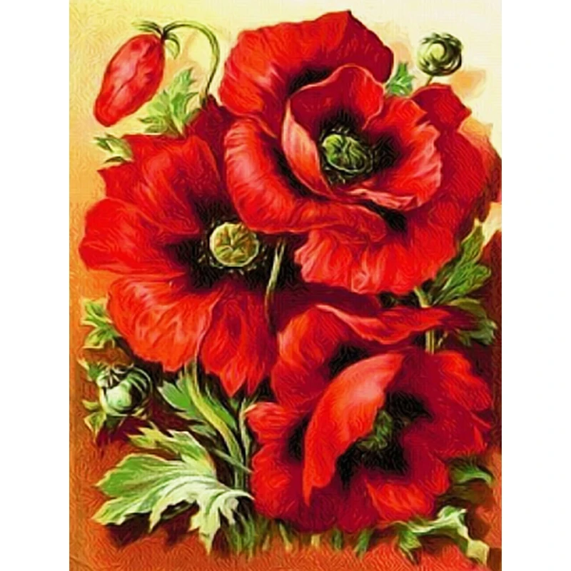 

5D DIY Diamond Mosaic Painting Peony Diamond Embroidery Red Flower Cross stitch Rhinestone Painting Home art wall decor