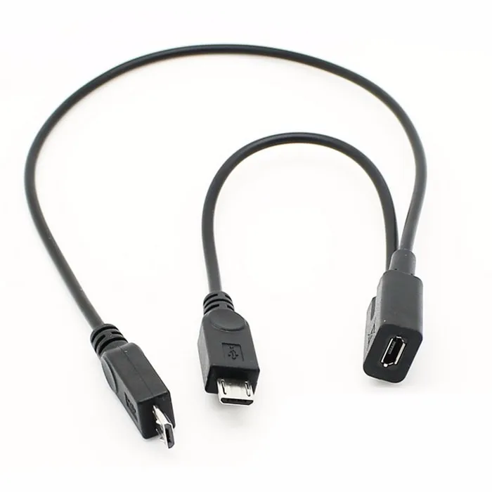 (100 шт./лот) Micro USB Женский до 2 Micro USB Мужской Splitter Расширение зарядный кабель