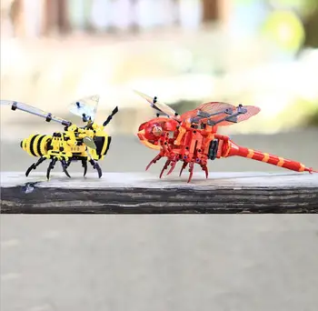 

236/330Pcs Red Dragonfly Building Compatible All Simulated Insect Bricks Sets DIY Educational Toys For Children