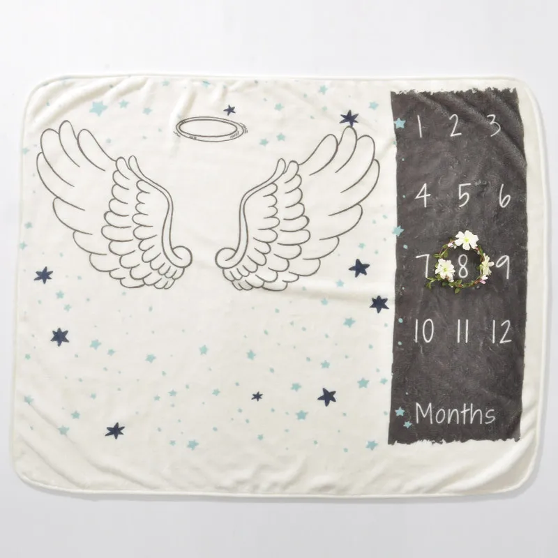 

102x76cm soft baby milestone blanket fleece newborn blanekt swaddle throw blanket bed cover photo background carpet