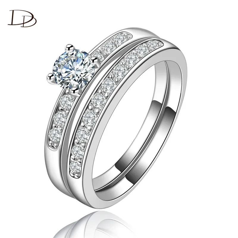 White 585 Gold Color Alliance Ring Engagement Wedding Rings White 585 Gold Color Alliance Ring Engagement Wedding Rings Bijoux Women Crystal Embroidery Accessories Las Hh124 In From Jewelry