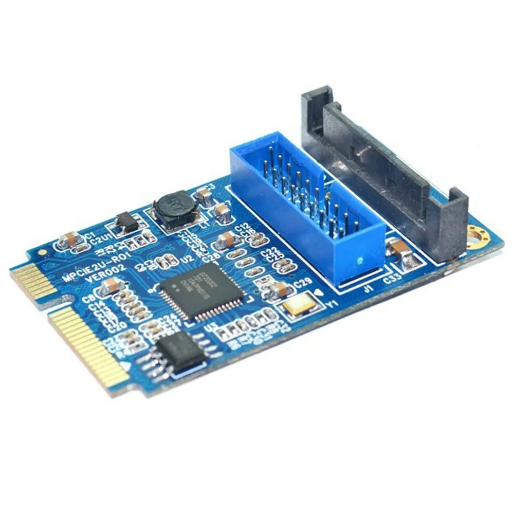 Материнская плата En-Labs Mini PCI Express to Dual USB 3,0 20-pin Add On Card Add On, Mini PCIe PCI-e to 2 ports USB 3,0 w/SATA power