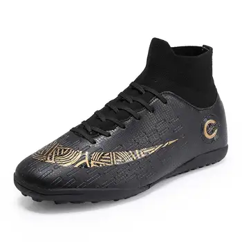

football boots soccer shoes sneakers men soccer boots cleats Children Men Kids Cleats Training High-Ankle High-Top Long Men