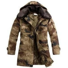 Модная камуфляжная Мужская парка в стиле милитари, мужская одежда средней длины, утепленное хлопковое Стеганое пальто, зимняя куртка