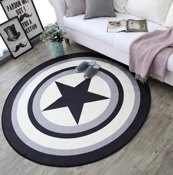 

The trend of circular carpet Marvel Captain America Shield Blanket living room table mat bedroom rug computer cushion child pad