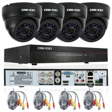 OWSOO 800TVL камера видеонаблюдения системы безопасности Полный 960 H/D1 4CH DVR HDMI P2P сети 4 шт. PnP ИК купольная камера комплект Евро