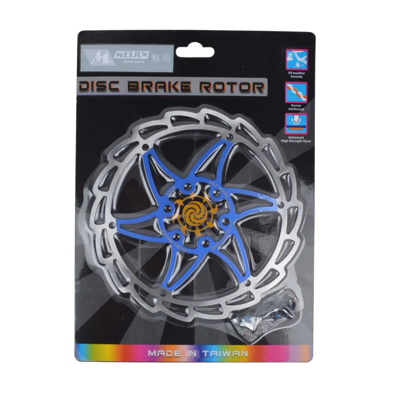 Горный велосипед MTB 6 дюймов 6 отверстий 160 мм цветной дисковый тормоз ротор велосипедные роторы с винтами t25 - Цвет: Синий
