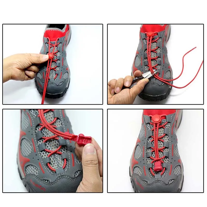 1 Pair Safe Stretch Lazy Shoelaces No Tie Locking Trainer Running Athletic Sneaks Shoe Laces Foot Care Tools New