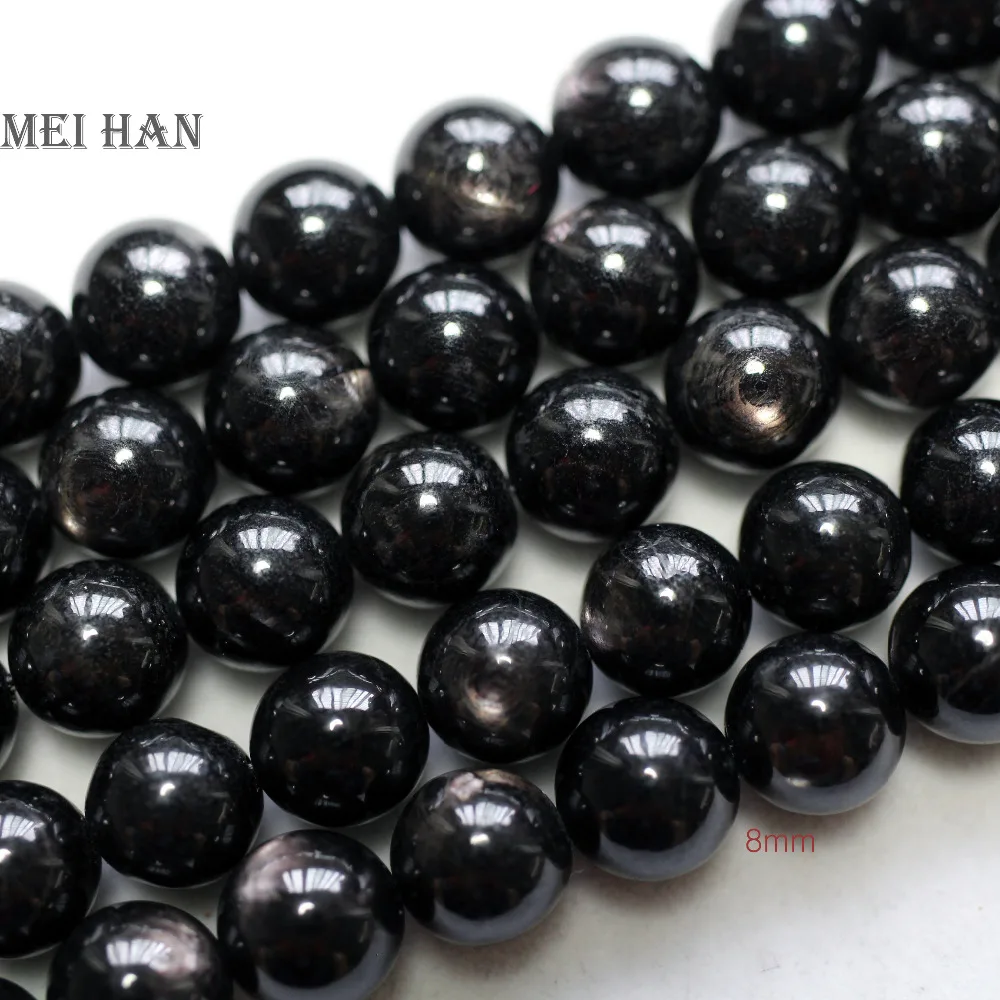 

Meihan Free shipping 6mm , 8mm , 10mm natural hypersthene smooth round charm gem stone for jewelry making design or gift