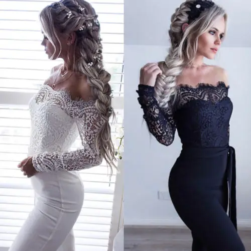 Женский кружевной комбинезон вечерние с вышивкой весна лето 2019|ladies bodysuits|bodysuits