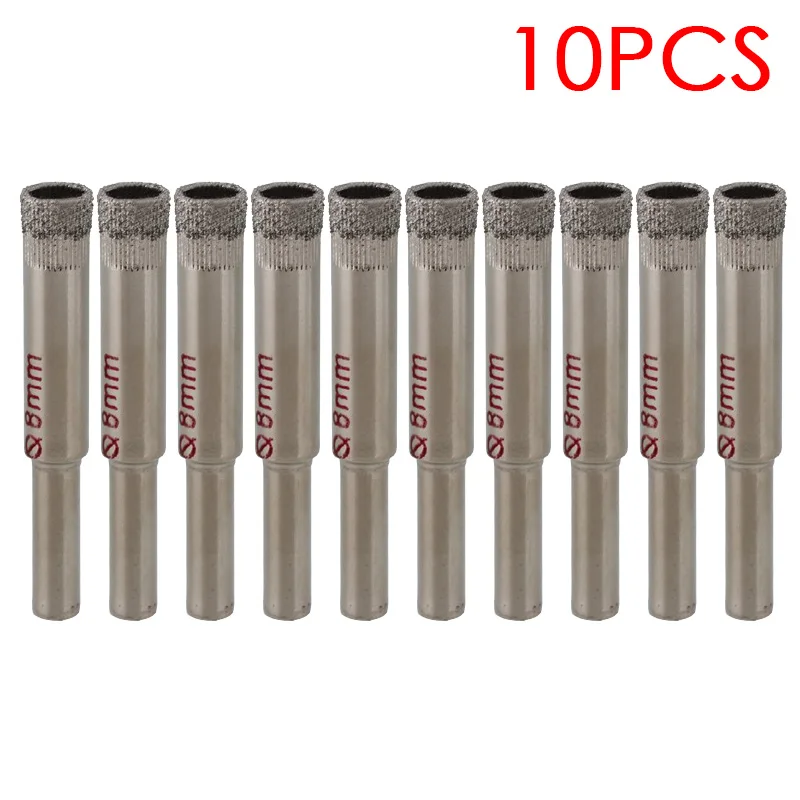 

10 PCS/Set 8MM Diamond Coated Drill Accessories Bits Hole Saw Glass Granite Cutter Opener Bits HVR88