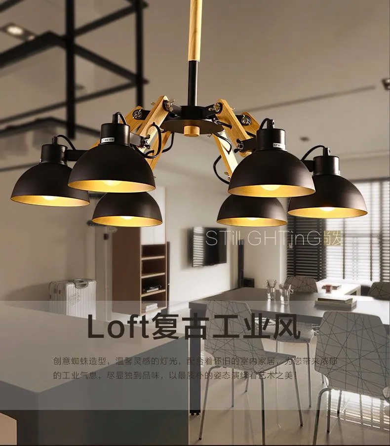 Эдисон Loft Стиль гладить деревянный Droplight промышленных Винтаж подвесные светильники для Обеденная подвесной светильник Освещение в