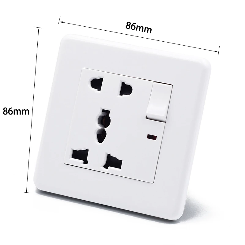 White PC 5 Pins With Switch Electric Wall Panel pic 5