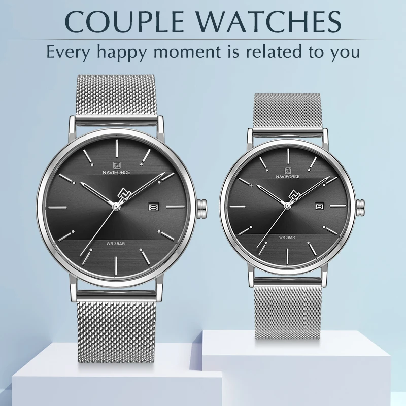 NAVIFORCE Lover’s Watches for Men and Women Fashion Dress Wristwatch Waterproof Date Clock Couple Watch Gifts Set for Sale NAVIFORCE Lover’s Watches for Men and Women Fashion Dress Wristwatch Waterproof Date Clock Couple Watch Gifts Set for Sale