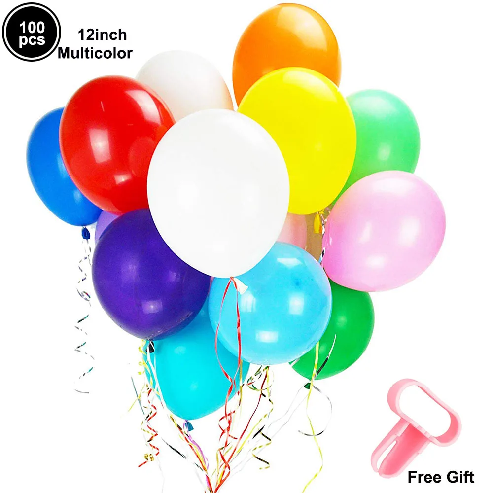 100 шт Разноцветные воздушные шары на день рождения 12 дюймов радужные латексные воздушные шары для свадебного декора вечерние Арка с воздушными шарами