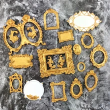 Molde de silicone para decoração de bolo, espelho faça você mesmo para decorar bolo, chocolate, cupcake, borda, moldes de silicone para cozinhar