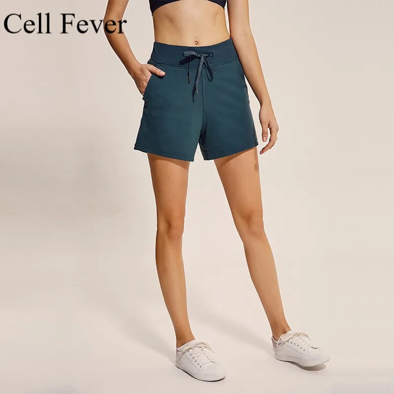 

Women's Sports Shorts Loose Fit Lace-up Running Quick Dry Shorts Female High Waist Athletic Workout Fitness with Side Pocket