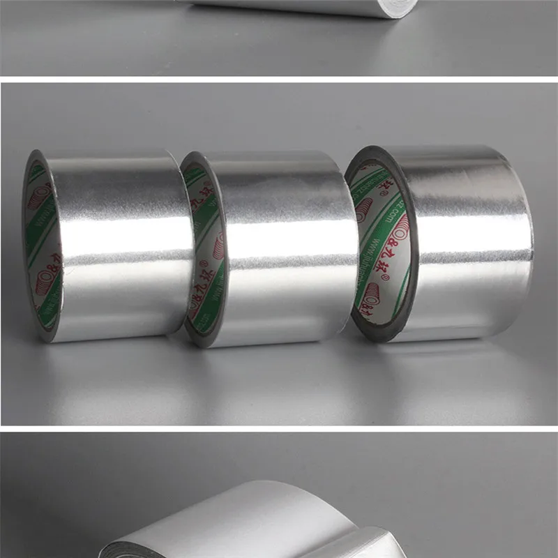 Клейкая лента из алюминиевой фольги, термостойкая клейкая лента для ремонта воздуховодов, термостойкая клейкая лента из фольги