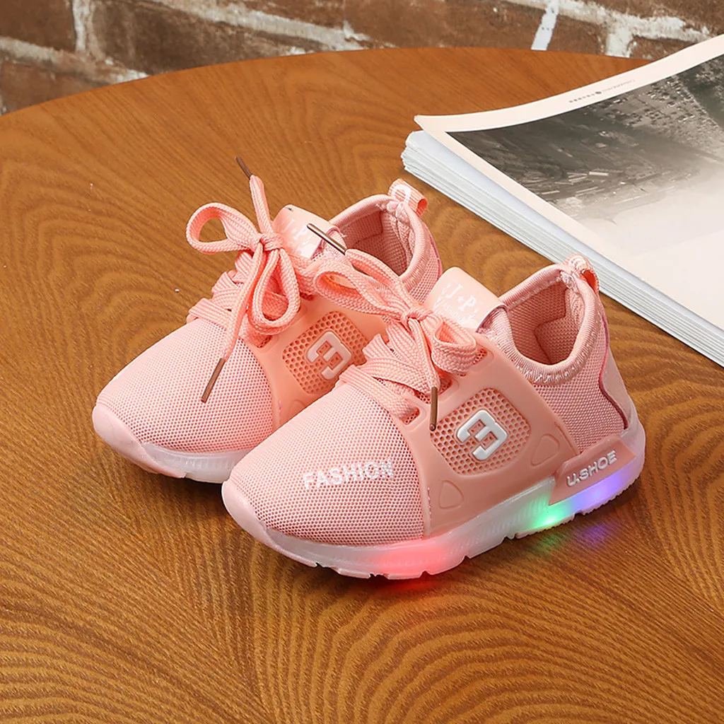 

Toddler Baby kids shoes for girls shoes 2019 Led Light Shoes Boys Soft Luminous Outdoor Sport LED Sandals chaussure enfant #y3