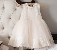 New Girl Princess Dresses Sweet Lace Gauze Summer Sundress Children Clothing 2-7T 330053