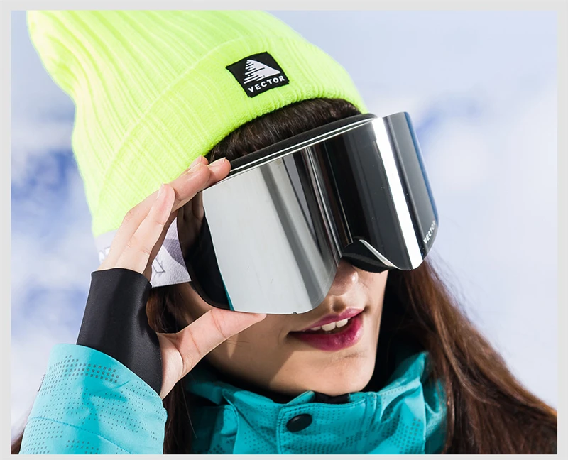 Вектор бренд лыжные очки с случае двойной объектив UV400 Анти-туман лыжный снег очки Лыжный Спорт Для мужчин Для женщин зимний сноуборд очки HB108