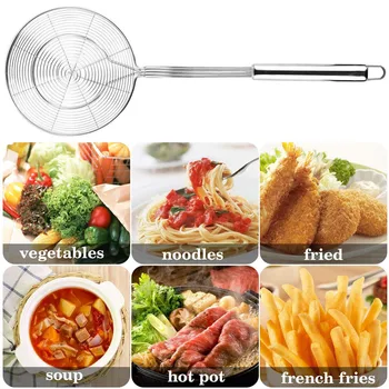 

2020 New Hot Sale Stainless Steel Solid Spider Strainer Skimmer Ladle With Handle Kitchen Tool High Quality Accessories #LR2
