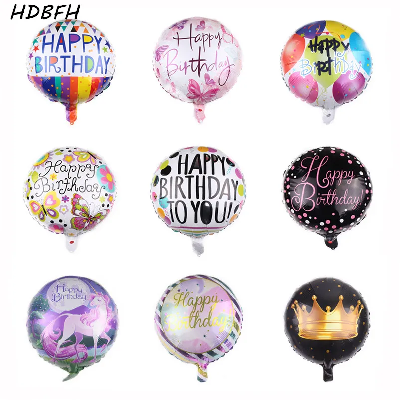 

HDBFH New 18-inch Happy Birthday Series Aluminum Balloons Birthday Party Decorations Decorative Balloons High Quality