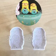 2 шт./набор, Мультяшные Миньоны, пластиковые формочки для печенья, форма для печенья, Сказочная анимационная серия, Плунжер для декорирования тортов, инструменты SLP115