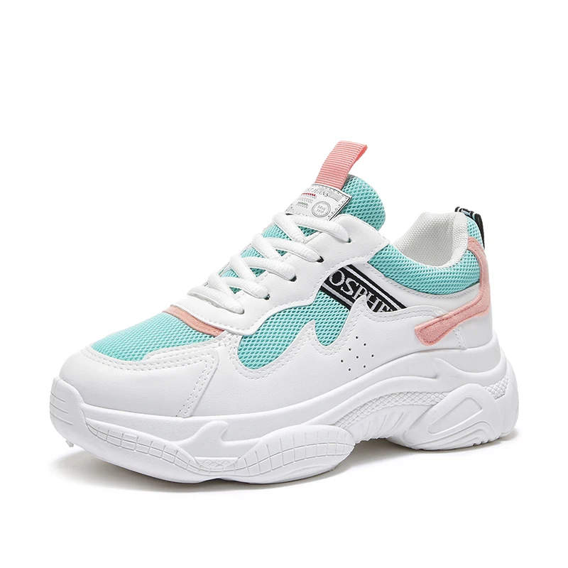 

2019 new women running shoes brand white platform pink mesh pu ins dad Basket Femme Breathable Zapatos De Mujer fashion lady