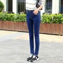 Весна лето женские джинсы с высокой талией женские узкие брюки ковбойские узкие брюки женские эластичные брюки плюс размер 25-32