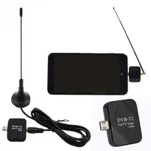 High Quality DVB-T/ T2 Micro USB Tuner TV Receiver+ Antenna For Android Smartphone Tablet