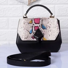 Прямая с фабрики новые женские кожаные сумки корейская мода загрузки и разгрузки ручки телячьей кожи цвет змеиной Женская сумочка