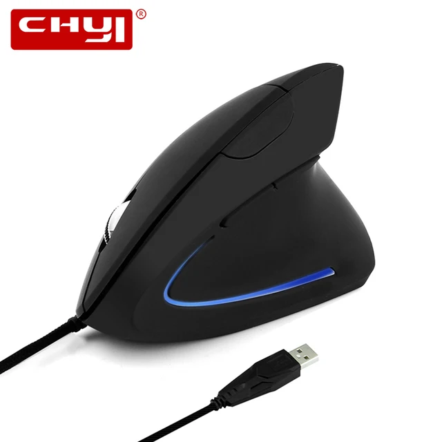 Best Offers CHYI Wired Vertical Mouse Ergonomic 800-1200-2000-3200 DPI USB Optical Computer Mice 5 Buttons Gaming Mouse For Gamer PC Laptop