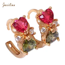 Изящный модный бренд, дизайнерские разноцветные циркониевые золотые серьги, милые модные ювелирные изделия E228