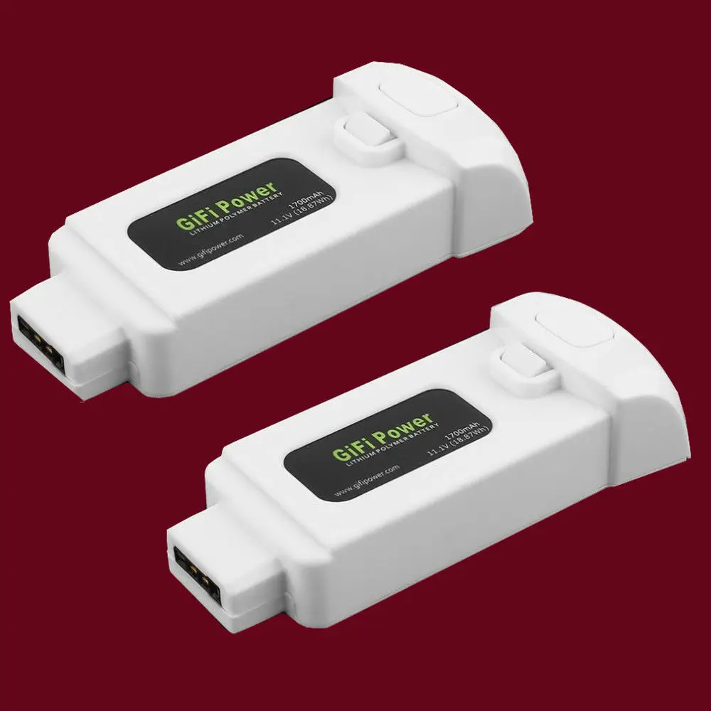 

Gifi Power 2 Pcs 11.1V 1700mAh 18.87Wh Lithium Polymer Battery for Yuneec Breeze Flying Camera Drone Extra Replacement Power