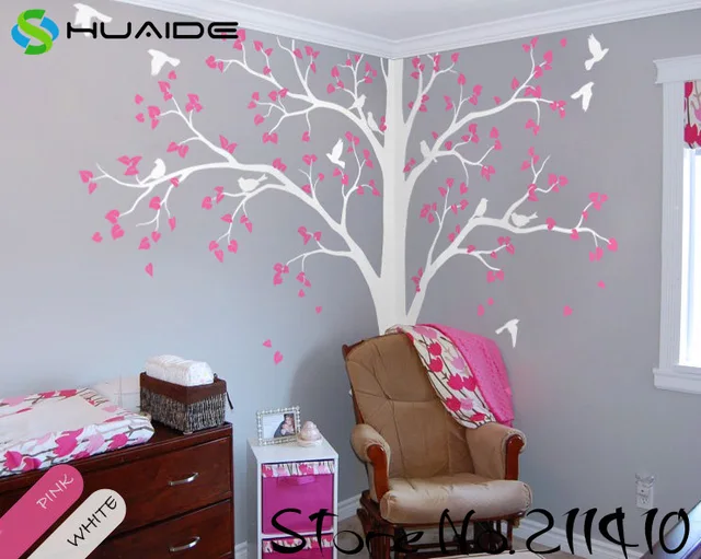 aliexpress com buy white tree wall decals large tree with birds