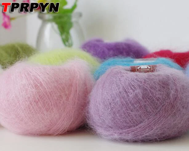 

TPRPYN 50g=2Pcs Yarn For Knitting Mohair Wool Knitting Soft Yarn Fingering Baby Crochet Yarn Knitting Threads Angora Crochet