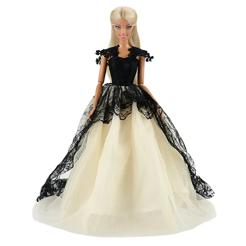 Мода ручной работы черный белый куклы аксессуары вечернее платье вечерние свадебные куклы нашего поколения Одежда для Барби игры подарок - Цвет: No Doll
