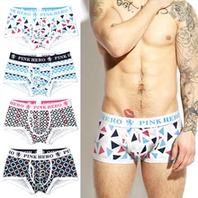 4 шт./лот Pink Heroes Для мужчин нижнее белье, боксеры, спортивные шорты, легкие, с красочной печати хлопок Для мужчин нижнее белье U сексуальные мужские трусы-боксеры, детские шорты, нижнее белье