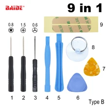 9 в 1 Набор инструментов для открытия инструмент для ремонта инструмента с Pentalobe фигурная отвертка для Apple iPhone 4 4G 4S 5G 6 6s 6 plus 1000 компл./лот
