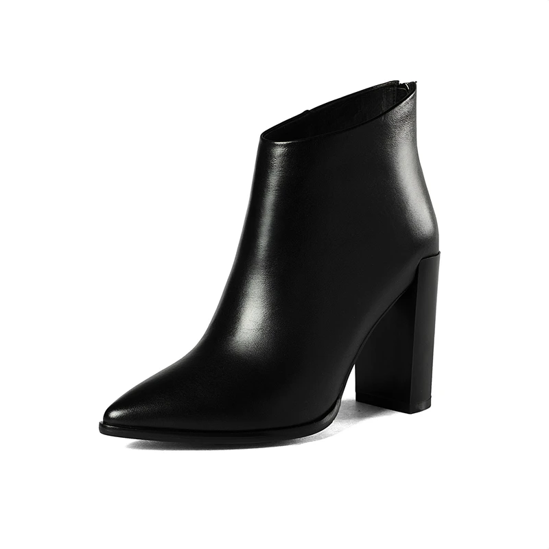 Woman Winter Short Plush Ankle Boot Female Genuine Leather Boots Women Square Heel Pointed Toe High Heel Ladies Shoes DR-B0009 цена Woman Winter Short Plush Ankle Boot Female Genuine Leather Boots Women Square Heel Pointed Toe High Heel Ladies Shoes DR-B0009 цены онлайн