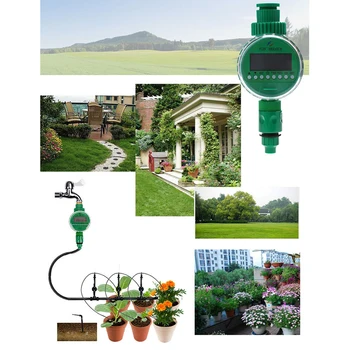 

Automatic Water Timer Irrigation Controller System Intelligent Electronic LCD Display Home Ball Valve Watering Timer Garden Drip