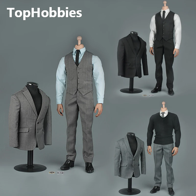 VORTOYS V1005 1/6 мужской костюм британского джентльмена Одежда 2 0 в черную/с полоску для