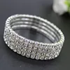 TREAZY 1-8 Rows Rhinestone Crystal Bracelet Bangle Elastic Bling Wristband Wedding Bridal Bridesmaid Bracelet Jewelry Gifts 3
